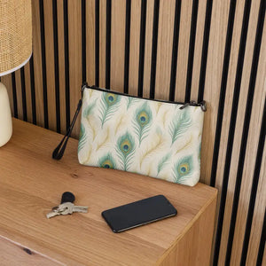 Peacock Feathers Purse Faux Leather Shoulder Bag Neon Glow - Dipaliz - Cross Body Bags