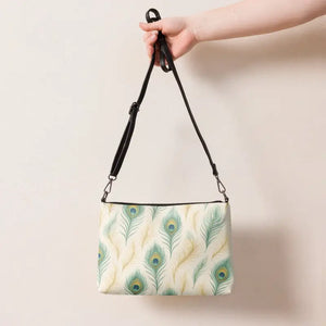 Peacock Feathers Purse Faux Leather Shoulder Bag Neon Glow - Dipaliz - Cross Body Bags