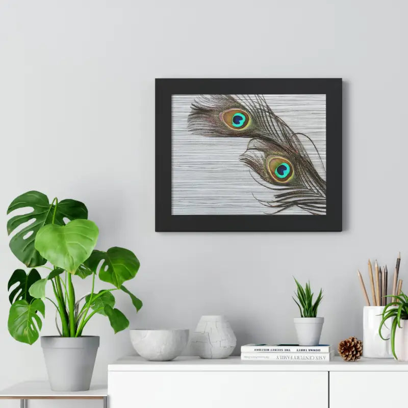 Peacock Feathers: Stunning Framed Horizontal Wall Art - Poster