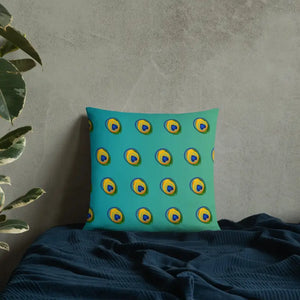 Peacock Feathers Printed Basic Throw Pillow - Royal Decor - Dipaliz - Pillows