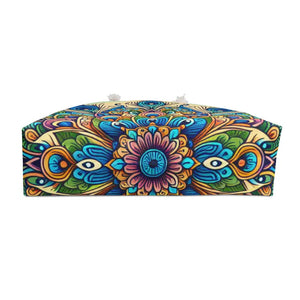 Peacock Paradise Weekender Tote Vibrant Oversized Polyester Dipaliz - 24’’ × 13’’ - Bags