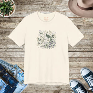 Soft Cotton Floral Peacock Tee - Quality Print - Dipaliz - T-shirts