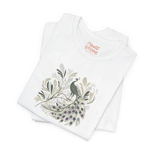Soft Cotton Floral Peacock Tee - Quality Print - Dipaliz - T-shirts