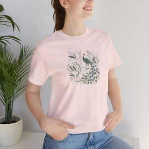 Soft Cotton Floral Peacock Tee - Quality Print - Dipaliz - T-shirts