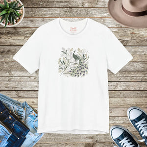 Soft Cotton Floral Peacock Tee - Quality Print - Dipaliz - T-shirts