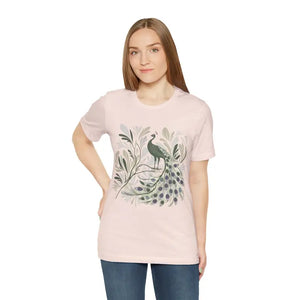 Floral Peacock Soft Cotton Tee Quality Print - Dipaliz - Pink / s - T-shirts