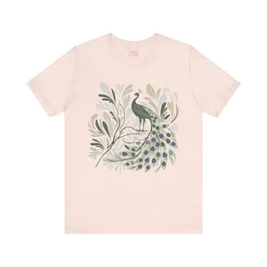 Floral Peacock Soft Cotton Tee Quality Print - Dipaliz - T-shirts