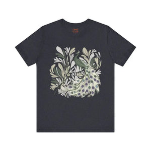 Floral Peacock Soft Cotton Tee Quality Print - Dipaliz - T-shirts