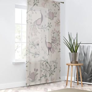 Floral Peacock Window Curtains - Polyester Fabric - Dipaliz