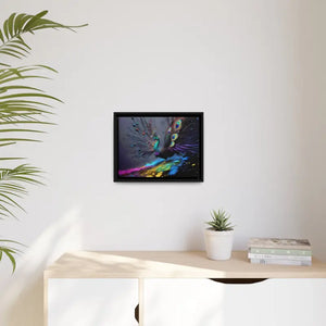 Peacock Immortalized Matte Canvas Black Frame Wall Art - Dipaliz - Posters Prints & Visual Artwork