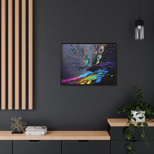 Peacock Immortalized Matte Canvas Black Frame Wall Art - Dipaliz - Posters Prints & Visual Artwork