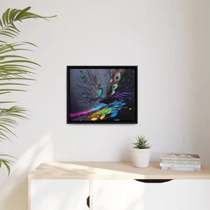 Peacock Immortalized Matte Canvas Black Frame Wall Art - Dipaliz - Posters Prints & Visual Artwork