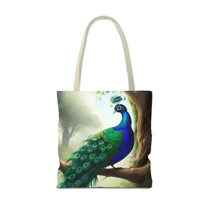Print Tote Bag - Peacock Branch Design - Dipaliz - Bags