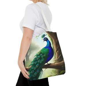 Print Tote Bag - Peacock Branch Design - Dipaliz - Bags