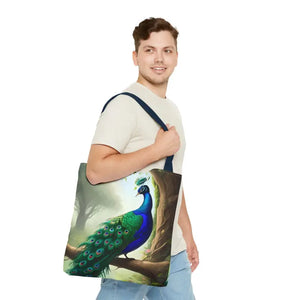 Print Tote Bag - Peacock Branch Design - Dipaliz - Bags