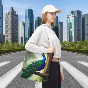 Print Tote Bag - Peacock Branch Design - Dipaliz - Bags