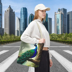 Print Tote Bag - Peacock Branch Design - Dipaliz - Bags