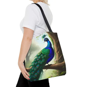 Print Tote Bag - Peacock Branch Design - Dipaliz - Bags