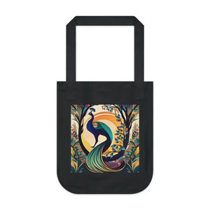 Peacock Organic Tote Bag - Certified Cotton Eco Style - Dipaliz - Bags