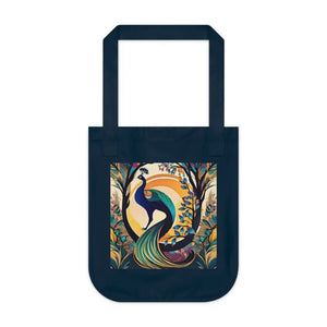 Peacock Organic Tote Bag - Certified Cotton Eco Style - Dipaliz - Bags