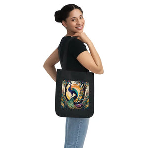 Peacock Organic Tote Bag - Certified Cotton Eco Style - Dipaliz - Bags