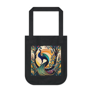 Vibrant Peacock Tote Bag - Organic Cotton - Dipaliz - Bags