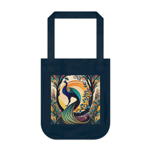 Vibrant Peacock Tote Bag - Organic Cotton - Dipaliz - Bags