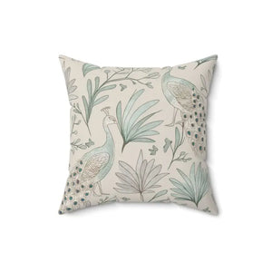 Peacock Paradise Square Pillow - Spun Polyester Home Decor - Dipaliz - 16’’ × - Throw Pillows