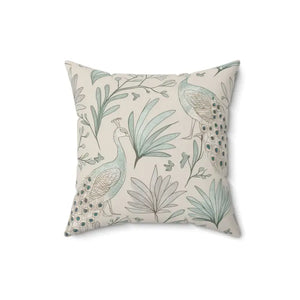 Peacock Paradise Square Pillow - Spun Polyester Home Decor - Dipaliz - Throw Pillows