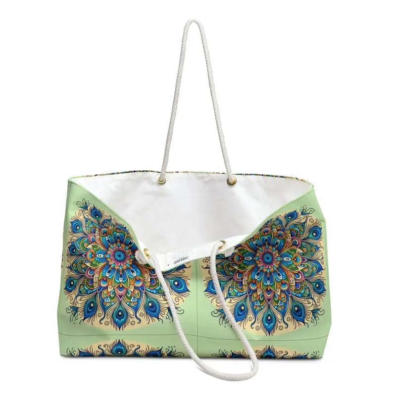 Peacock Paradise Weekender Tote: Ready for Fun Escapades! - 24’’ × 13’’ Bags