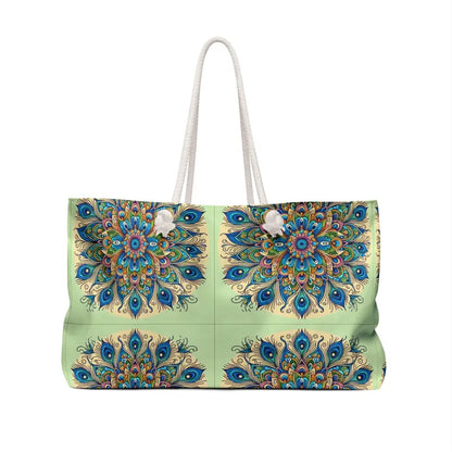 Peacock Paradise Weekender Tote: Ready for Fun Escapades! - 24’’ × 13’’ Bags