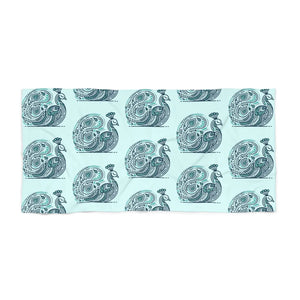 Peacock Pattern Beach Towel – Cotton Blend - Dipaliz - Towels