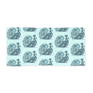 Peacock Pattern Beach Towel – Cotton Blend - Dipaliz - Towels