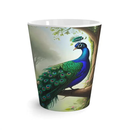 Make Mornings Pop with the Fashionable Peacock Latte Mug! - 12oz Mug