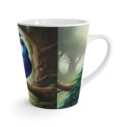 Make Mornings Pop with the Fashionable Peacock Latte Mug! - 12oz Mug