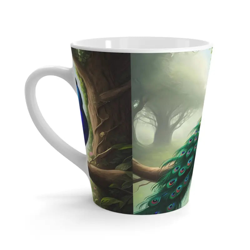 Make Mornings Pop with the Fashionable Peacock Latte Mug! - 12oz Mug