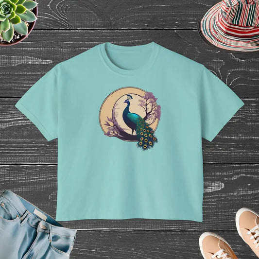 Chill in Style: Peacock Women’s Flowy Rolled Cuff Tee - Chalky Mint / s T-shirt