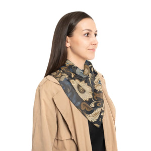 Jacobean Peacock Square Scarf Poly - Scarves & Shawls