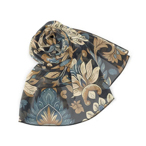 Dark Peacock Botanical Square Poly Scarf - Scarves & Shawls