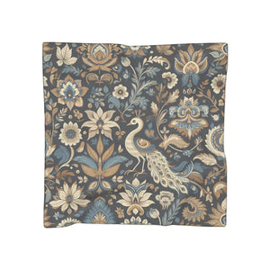 Dark Peacock Botanical Square Poly Scarf - Scarves & Shawls