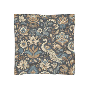 Dark Peacock Botanical Square Poly Scarf - Scarves & Shawls