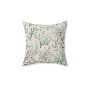 Peacock Paradise Square Pillow – Polyester - Dipaliz - Throw Pillows