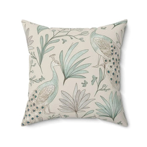 Peacock Paradise Square Pillow – Polyester - Dipaliz - Throw Pillows