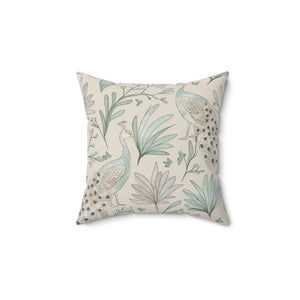 Peacock Paradise Square Pillow – Polyester - Dipaliz - Throw Pillows