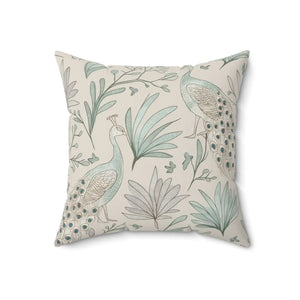 Peacock Paradise Square Pillow – Polyester - Dipaliz - Throw Pillows