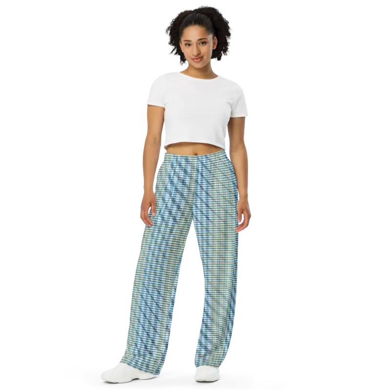 Strut in Style: Blue & Yellow Wide Leg Pants