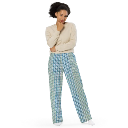 Strut in Style: Blue & Yellow Wide Leg Pants