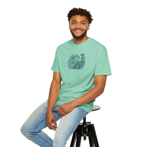 Peacock Cotton Tee Garment Dyed Eco Friendly Gift Dipaliz - T-shirts