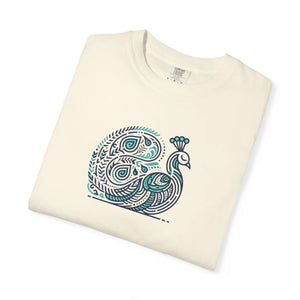 Peacock Cotton Tee Garment Dyed Eco Friendly Gift Dipaliz - T-shirts
