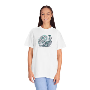 Peacock Cotton Tee Garment Dyed Eco Friendly Gift Dipaliz - T-shirts